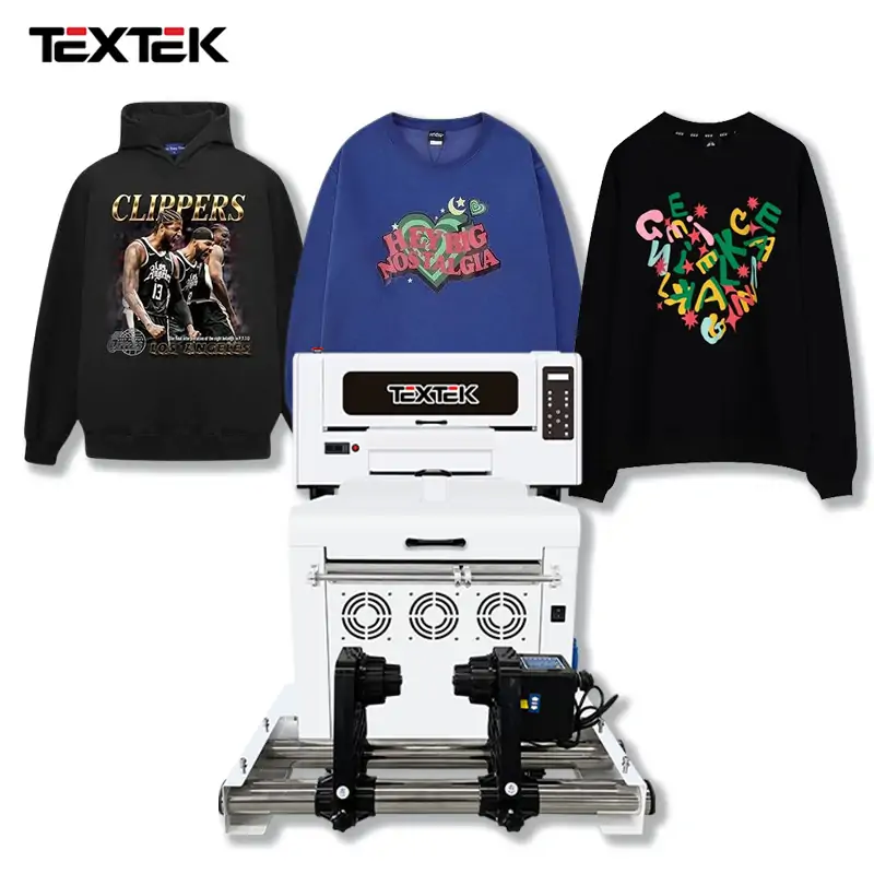 High quality dtf printer machine 12 inch pet film t-shirt printer dual xp600 dtf printer 30cm with shaking powder